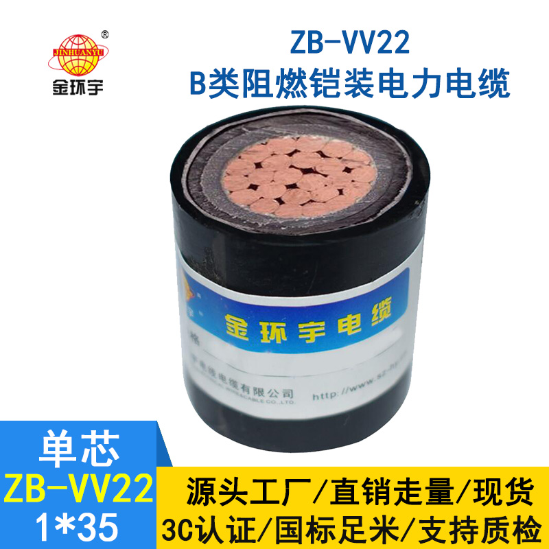 金環宇電纜 深圳阻燃vv22電纜價格 ZB-VV22-35 單芯電